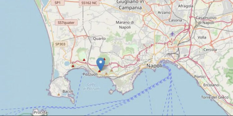 Campi Flegrei , nuova scossa scossa di magnitudo 3.6 e profondità a 2 km