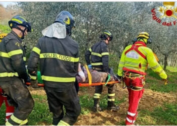 Rimane incastrato sotto il suo trattore, 84enne tratto in salvo dai Vigili del Fuoco