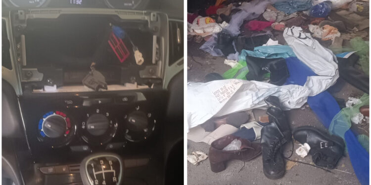 Scende per bere un caffè e al ritorno trova l’auto saccheggiata