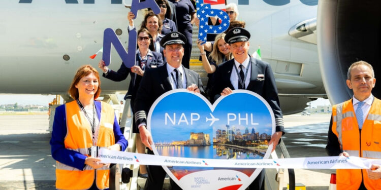 Napoli-Philadelphia, inaugurato il primo volo