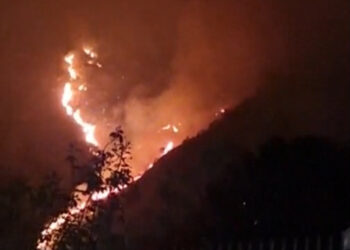 Brucia ancora  la collina dei Camaldoli: L’Incendio non è ancora stato spento