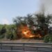 Incendio sull’Autostrada uscita Varcaturo