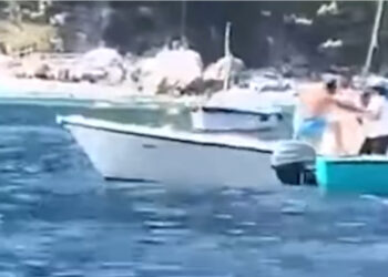 Rissa in mare tra natanti a Positano: Video diventa virale
