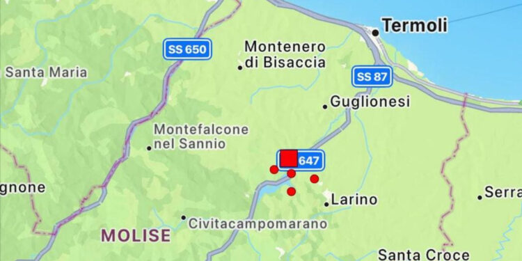 Scossa di terremoto in Molise: paura nella notte, scuole chiuse a Montecilfone