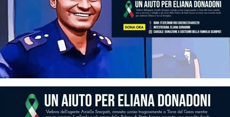 Un aiuto per Eliana Donadoni: vedova dell’agente di polizia ucciso a Torre del Greco.
