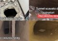 Foto del tunnel scavato sotto il caveau dai rapinatori per fuggire dalla banca.